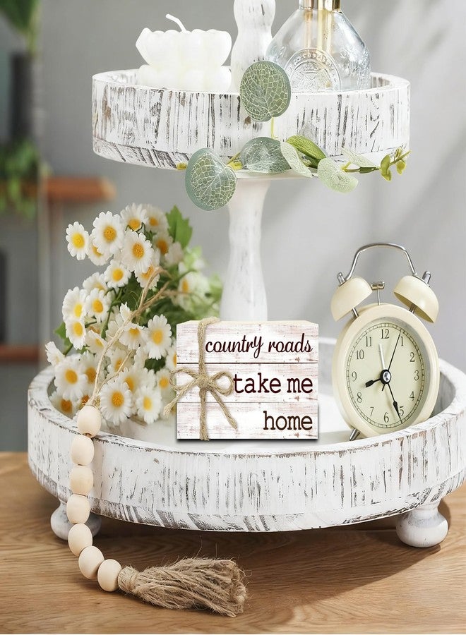 Ycyfckdr Decorative Books for Home Decor, Rustic Wood Book Stack for Table Decor, Country Roads Take Me Home Decor Books for Living Room Bookshelf, Farmhouse Stacked Books Decor (L21) - Image 3